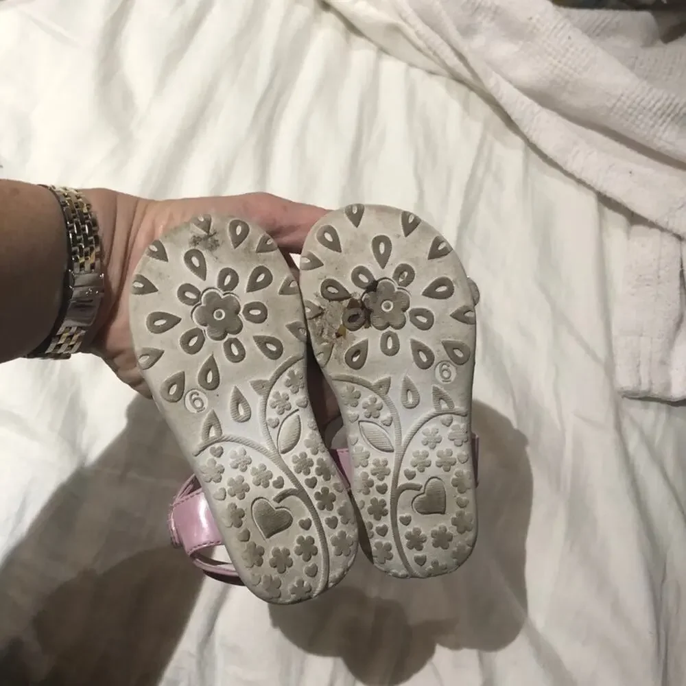 Rachel shoes 6 pink rubber sole sandal euc